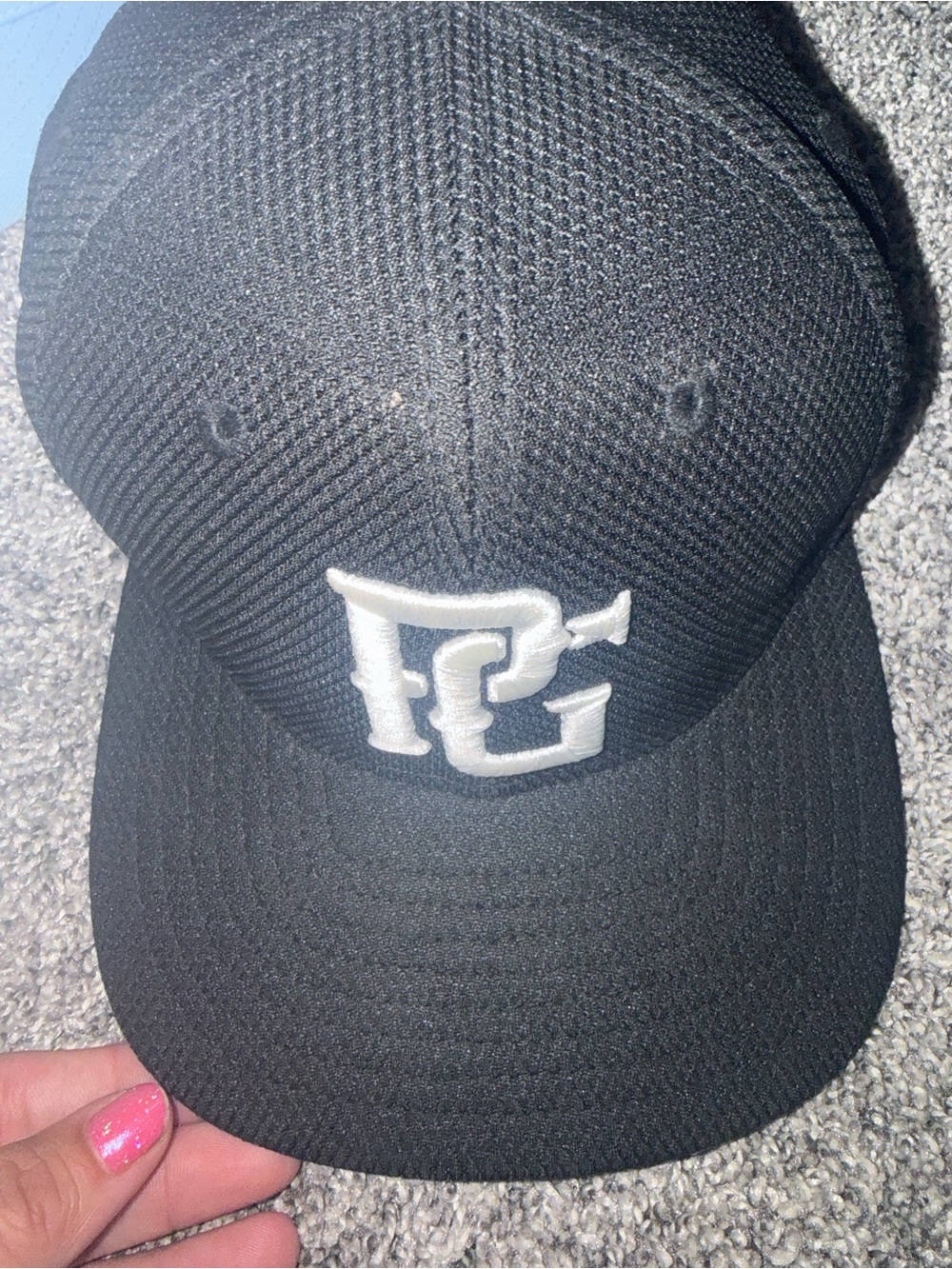 Kids New Era Black Cap with White PG Logo